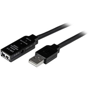 StarTech.com 25m USB 2.0 Active Extension Cable - M/F - 25 m USB Data Transfer Cable for Power Adapter, Wall Outlet - First End: 1 x 4-pin USB 2.0 Type A - Male - Second End: 1 x 4-pin USB 2.0 Type A - Female - 480 Mbit/s - Extension Cable - Shielding - N IM2560946
