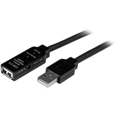 StarTech.com 25m USB 2.0 Active Extension Cable - M/F - 25 m USB Data Transfer Cable for Power Adapter, Wall Outlet - First End: 1 x 4-pin USB 2.0 Type A - Male - Second End: 1 x 4-pin USB 2.0 Type A - Female - 480 Mbit/s - Extension Cable - Shielding - N IM2560946