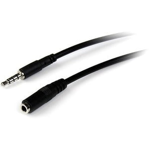 StarTech.com 2m 3.5mm 4 Position TRRS Headset Extension Cable - M/F - 2 m Mini-phone Audio Cable for Headphone, Headset, iPhone - First End: 1 x Mini-phone Audio - Male - Second End: 1 x Mini-phone Audio - Female - Extension Cable - Shielding - Black - 1 IM2061236