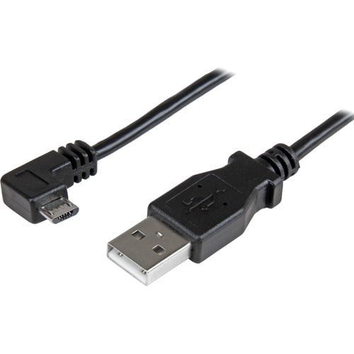 StarTech.com 2m 6 ft Right Angle Micro-USB Charge and Sync Cable M/M - USB 2.0 A to Micro USB - 24 AWG - 2 m USB Data Transfer Cable for Phone, Tablet - First End: 1 x 4-pin USB 2.0 Type A - Male - Second End: 1 x 5-pin Micro USB 2.0 Type B - Male - 480 M IM3072300