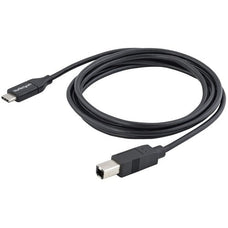 StarTech.com 2m 6 ft USB C to USB B Cable - M/M - USB 2.0 - USB Type C Printer Cable - USB 2.0 Type-C to Type-B Cable - 2 m USB-C/USB-B Data Transfer Cable for Printer, Scanner - First End: 1 x 4-pin USB 2.0 Type B - Male - Second End: 1 x 24-pin USB 2.0 IM3614350