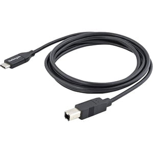 StarTech.com 2m 6 ft USB C to USB B Cable - M/M - USB 2.0 - USB Type C Printer Cable - USB 2.0 Type-C to Type-B Cable - 2 m USB-C/USB-B Data Transfer Cable for Printer, Scanner - First End: 1 x 4-pin USB 2.0 Type B - Male - Second End: 1 x 24-pin USB 2.0 IM3614350