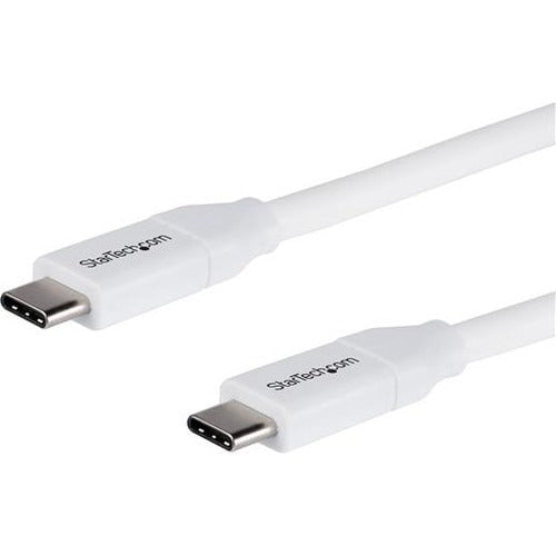 StarTech.com 2m 6 ft USB C to USB C Cable w/ 5A PD - M/M - White - USB 2.0 - USB-IF Certified - USB Type C Cable - USB C Charging Cable - USB C PD Cable - 2 m USB-C Data Transfer Cable for Notebook, MacBook Pro, MacBook, Power Bank - First End: 1 x 24-pin IM4278372