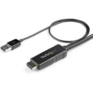 StarTech.com 2m (6ft) HDMI to DisplayPort Cable 4K 30Hz - Active HDMI 1.4 to DP 1.2 Adapter Cable with Audio - USB Powered Video Converter - 2 m DisplayPort/HDMI/USB A/V Cable for Audio/Video Device, Desktop Computer, Monitor, Workstation, Projector - Fir IM4833280