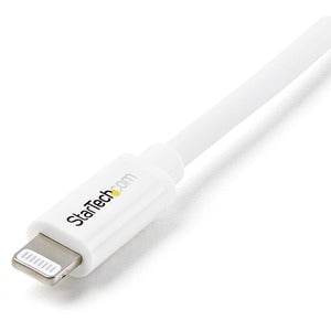 StarTech.com 2m (6ft) Long White AppleÂ® 8-pin Lightning Connector to USB Cable for iPhone / iPod / iPad - 2 m Lightning/USB Data Transfer Cable for iPhone, MAC - First End: 1 x 4-pin USB Type A - Male - Second End: 1 x 8-pin Lightning - Male - 480 Mbit/s IM2436590