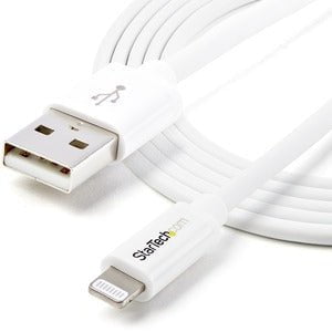 StarTech.com 2m (6ft) Long White AppleÂ® 8-pin Lightning Connector to USB Cable for iPhone / iPod / iPad - 2 m Lightning/USB Data Transfer Cable for iPhone, MAC - First End: 1 x 4-pin USB Type A - Male - Second End: 1 x 8-pin Lightning - Male - 480 Mbit/s IM2436590
