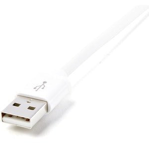 StarTech.com 2m (6ft) Long White AppleÂ® 8-pin Lightning Connector to USB Cable for iPhone / iPod / iPad - 2 m Lightning/USB Data Transfer Cable for iPhone, MAC - First End: 1 x 4-pin USB Type A - Male - Second End: 1 x 8-pin Lightning - Male - 480 Mbit/s IM2436590