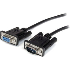 StarTech.com 2m Black Straight Through DB9 RS232 Serial Cable - M/F - 2 m Serial Data Transfer Cable - First End: 1 x 9-pin DB-9 RS-232 Serial - Male - Second End: 1 x 9-pin DB-9 RS-232 Serial - Female - Extension Cable - Shielding - Nickel Plated Connect IM2325435