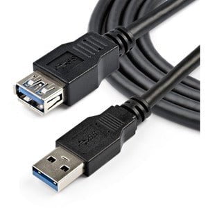 StarTech.com 2m Black SuperSpeed USB 3.0 (5Gbps) Extension Cable A to A - M/F - Extend your SuperSpeed USB 3.0 cable by up to an additional 2 meters - 2 m USB 3.0 Cable Male to Female - USB 3.2 Gen 1 (5Gbps) Extender Cable - 2m USB 3.0 M/F Cable - 2 meter IM2818259
