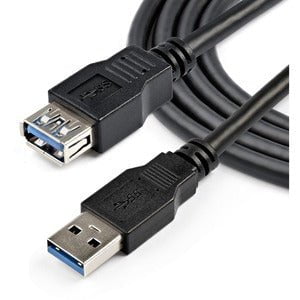StarTech.com 2m Black SuperSpeed USB 3.0 (5Gbps) Extension Cable A to A - M/F - Extend your SuperSpeed USB 3.0 cable by up to an additional 2 meters - 2 m USB 3.0 Cable Male to Female - USB 3.2 Gen 1 (5Gbps) Extender Cable - 2m USB 3.0 M/F Cable - 2 meter IM2818259
