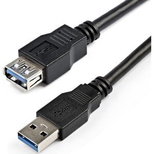 StarTech.com 2m Black SuperSpeed USB 3.0 (5Gbps) Extension Cable A to A - M/F - Extend your SuperSpeed USB 3.0 cable by up to an additional 2 meters - 2 m USB 3.0 Cable Male to Female - USB 3.2 Gen 1 (5Gbps) Extender Cable - 2m USB 3.0 M/F Cable - 2 meter IM2818259