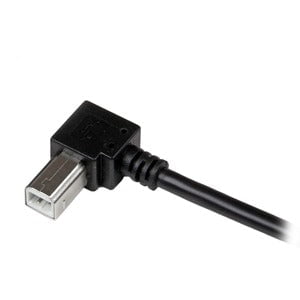 StarTech.com 2m USB 2.0 A to Right Angle B Cable - M/M - 2 m USB/USB-B Data Transfer Cable for Printer, Scanner - First End: 1 x 4-pin USB 2.0 Type A - Male - Second End: 1 x 4-pin USB 2.0 Type B - Male - 480 Mbit/s - Shielding - Nickel Plated Connector - IM2514070