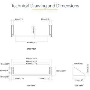 StarTech.com 2U 19in Steel Vertical Wall Mount Equipment Rack Bracket~ - TAA Compliant IM2902525