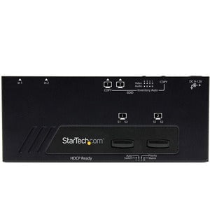 StarTech.com 2X2 HDMI Matrix Switch w/ Automatic and Priority Switching - 1080p - 1920 x 1200 - Full HD - 2 x 2 - Display, Blu-ray Disc Player, Set-top Box, Gaming Console - 2 x HDMI Out - TAA Compliant IM2634185