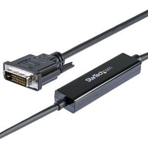 StarTech.com 3.3 ft / 1 m USB-C to DVI Cable - USB Type-C Video Adapter Cable - 1920 x 1200 - Black - 1 m DVI/USB Video/Data Transfer Cable for Projector, Workstation, MacBook, TV - First End: 1 x 25-pin DVI-D Digital Video - Male - Second End: 1 x 24-pin IM3389650