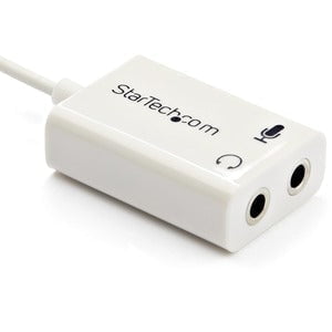 StarTech.com 3.5mm 4 Position to 2x 3 Position 3.5mm Headset Splitter Adapter M/F - White - 15.24 cm Mini-phone Audio Cable for Audio Device, Speaker, Headphone, Headset, Microphone, Notebook, iPod, iPhone, Ultrabook - First End: 1 x Mini-phone Stereo Aud IM2536925