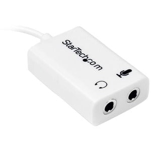 StarTech.com 3.5mm 4 Position to 2x 3 Position 3.5mm Headset Splitter Adapter M/F - White - 15.24 cm Mini-phone Audio Cable for Audio Device, Speaker, Headphone, Headset, Microphone, Notebook, iPod, iPhone, Ultrabook - First End: 1 x Mini-phone Stereo Aud IM2536925