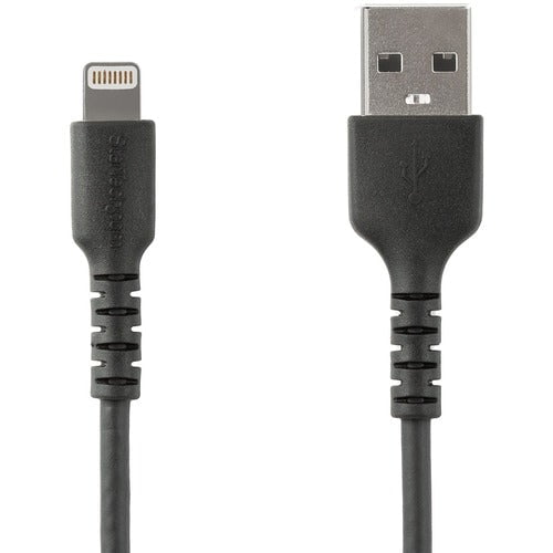 StarTech.com 3 foot/1m Durable Black USB-A to Lightning Cable, Rugged Heavy Duty Charging/Sync Cable for Apple iPhone/iPad MFi Certified - 1.01 m Lightning/USB Data Transfer Cable for Smartphone, iPad, iPhone, iPad Air, iPad mini, Charger - First End: 1 x IM4355895