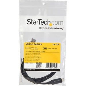 StarTech.com 3 ft 1m USB to USB C Cable - USB 3.1 (10Gpbs) - USB-IF Certified - USB A to USB C Cable - USB 3.1 Type C Cable - Provide high-quality connections - USB-IF certified 1m USB to USB C Cable - 3ft USB A to USB C Cable - 3 ft USB 3.2 Cable - 3' US IM2965459