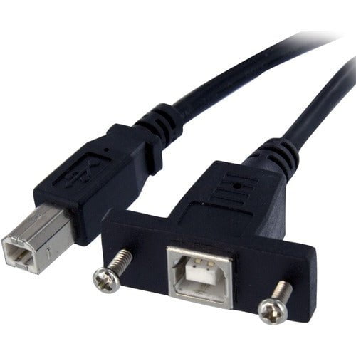 StarTech.com 3 ft Panel Mount USB Cable B to B - F/M - 91.44 cm USB-B Data Transfer Cable for Storage Enclosure, Hard Drive - First End: 1 x 4-pin USB Type B - Male - Second End: 1 x 4-pin USB Type B - Female - Shielding - Nickel Plated Connector - 24/28 IM2503080