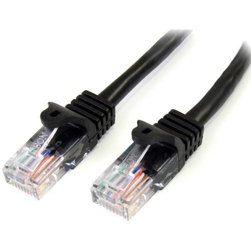 StarTech.com 3 m Black Cat5e Snagless RJ45 UTP Patch Cable - 3m Patch Cord - 3 m Category 5e Network Cable for Network Device - First End: 1 x RJ-45 Network - Male - Second End: 1 x RJ-45 Network - Male - Patch Cable - Gold Plated Contact - CM - 24 AWG - IM2875724
