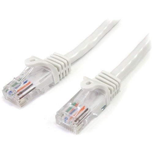 StarTech.com 3 m White Cat5e Snagless RJ45 UTP Patch Cable - 3m Patch Cord - 3 m Category 5e Network Cable for Network Device, Hub - First End: 1 x RJ-45 Network - Male - Second End: 1 x RJ-45 Network - Male - Patch Cable - Gold Plated Contact - CM - 24 A IM2875730