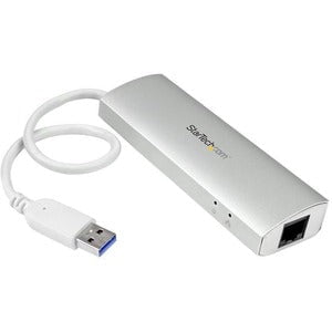 StarTech.com 3-Port Portable USB 3.0 Hub plus Gigabit Ethernet - USB - External - 3 USB Port(s) - 1 Network (RJ-45) Port(s) - 3 USB 3.0 Port(s) - PC, Mac, ChromeOS IM3098283