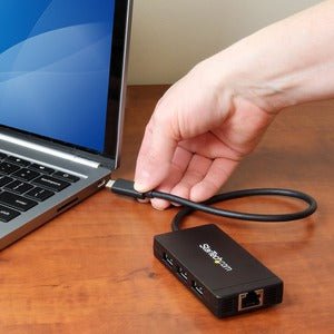 StarTech.com 3-port USB 3.0 Hub Plus GbE - USB Type C - External - 3 USB Port(s) - 1 Network (RJ-45) Port(s) - 3 USB 3.0 Port(s) - PC, Mac - TAA Compliant IM3302353