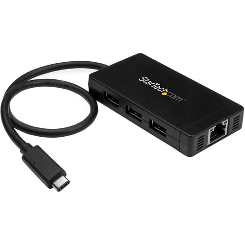 StarTech.com 3-port USB 3.0 Hub Plus GbE - USB Type C - External - 3 USB Port(s) - 1 Network (RJ-45) Port(s) - 3 USB 3.0 Port(s) - PC, Mac - TAA Compliant IM3302353