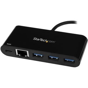 StarTech.com 3-Port USB 3.0 Hub with Gigabit Ethernet and Power Delivery - USB-C - USB Type C - External - 3 USB Port(s) - 3 USB 3.0 Port(s) - Mac, PC, Linux IM3614348