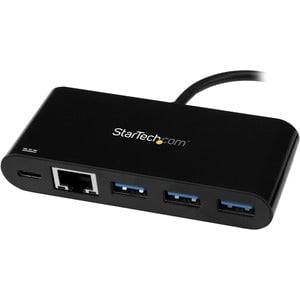 StarTech.com 3-Port USB 3.0 Hub with Gigabit Ethernet and Power Delivery - USB-C - USB Type C - External - 3 USB Port(s) - 3 USB 3.0 Port(s) - Mac, PC, Linux IM3614348