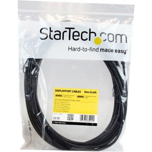 StarTech.com 32ft (10m) Active DisplayPort Cable, 4K UHD DisplayPort Cable, Long DP Cable/Cord for Projector/Monitor, w/ Latches - Active 10m/32.8ft DisplayPort v1.1a cable supports 4K (3840 x 2160 at 30Hz)/10.8 Gbps bandwidth/HBR/MST - In-built video amp IM2573968