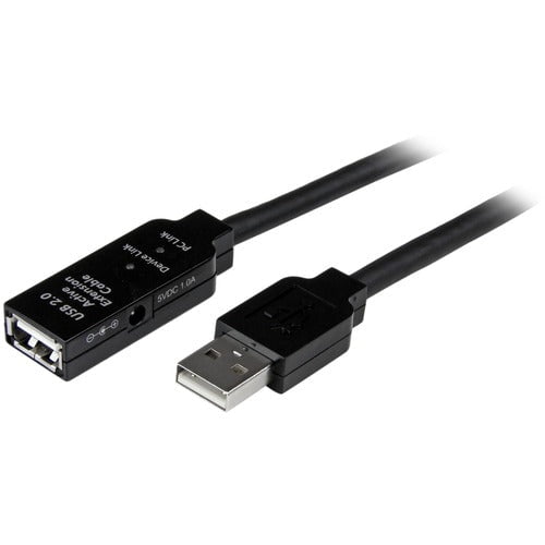 StarTech.com 35m USB 2.0 Active Extension Cable - M/F - 35 m USB Data Transfer Cable for Power Adapter, Wall Outlet - First End: 1 x USB 2.0 Type A - Male - Second End: 1 x USB 2.0 Type A - Female - 480 Mbit/s - Extension Cable - Shielding - Nickel Plated IM2086144