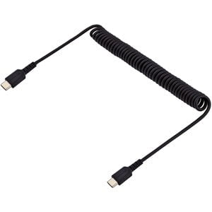 StarTech.com 3ft (1m) USB C Charging Cable, Coiled Heavy Duty Fast Charge & Sync USB-C Cable, High Quality USB 2.0 Type-C Cable, Black - 1 m USB-C Data Transfer Cable for Mobile Device, iPad Pro, iPad mini - First End: 1 x 24-pin USB 2.0 Type C - Male - S IM5505636