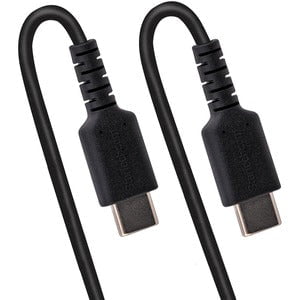 StarTech.com 3ft (1m) USB C Charging Cable, Coiled Heavy Duty Fast Charge & Sync USB-C Cable, High Quality USB 2.0 Type-C Cable, Black - 1 m USB-C Data Transfer Cable for Mobile Device, iPad Pro, iPad mini - First End: 1 x 24-pin USB 2.0 Type C - Male - S IM5505636