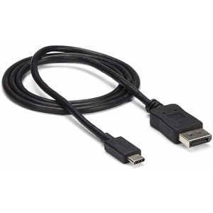 StarTech.com 3ft/1m USB C to DisplayPort 1.2 Cable 4K 60Hz - USB Type-C to DP Video Adapter Monitor Cable HBR2 - TB3 Compatible - Black - 1 m DisplayPort/Thunderbolt 3 A/V Cable for Audio/Video Device, Monitor, Projector, MacBook, MacBook Pro, iPad Pro - IM3285175