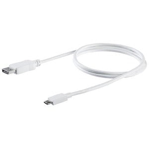 StarTech.com 3ft/1m USB C to DisplayPort 1.2 Cable 4K 60Hz - USB Type-C to DP Video Adapter Monitor Cable HBR2 - TB3 Compatible - White - 1 m DisplayPort/Thunderbolt 3 Video Cable for Audio/Video Device, Monitor, Workstation, Projector, MacBook, Ultrabook IM3962947
