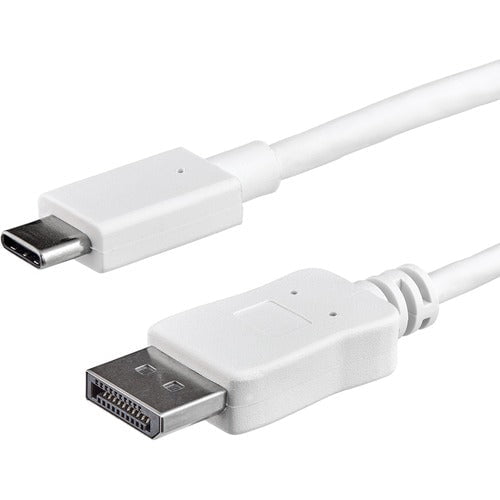 StarTech.com 3ft/1m USB C to DisplayPort 1.2 Cable 4K 60Hz - USB Type-C to DP Video Adapter Monitor Cable HBR2 - TB3 Compatible - White - 1 m DisplayPort/Thunderbolt 3 Video Cable for Audio/Video Device, Monitor, Workstation, Projector, MacBook, Ultrabook IM3962947