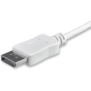 StarTech.com 3ft/1m USB C to DisplayPort 1.2 Cable 4K 60Hz - USB Type-C to DP Video Adapter Monitor Cable HBR2 - TB3 Compatible - White - 1 m DisplayPort/Thunderbolt 3 Video Cable for Audio/Video Device, Monitor, Workstation, Projector, MacBook, Ultrabook IM3962947