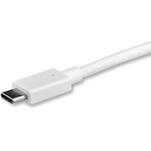StarTech.com 3ft/1m USB C to DisplayPort 1.2 Cable 4K 60Hz - USB Type-C to DP Video Adapter Monitor Cable HBR2 - TB3 Compatible - White - 1 m DisplayPort/Thunderbolt 3 Video Cable for Audio/Video Device, Monitor, Workstation, Projector, MacBook, Ultrabook IM3962947