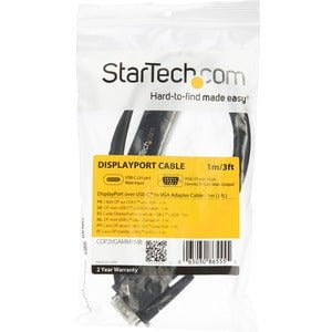 StarTech.com 3ft/1m USB C to VGA Cable - 1920x1200/1080p USB Type C DP Alt Mode to VGA Video Monitor Adapter Cable -Works w/ Thunderbolt 3 - 1 m USB/VGA Video Cable for Projector, Workstation, MacBook, TV, MacBook Pro, iPad Pro - First End: 1 x 15-pin HD- IM3418939