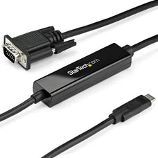 StarTech.com 3ft/1m USB C to VGA Cable - 1920x1200/1080p USB Type C DP Alt Mode to VGA Video Monitor Adapter Cable -Works w/ Thunderbolt 3 - 1 m USB/VGA Video Cable for Projector, Workstation, MacBook, TV, MacBook Pro, iPad Pro - First End: 1 x 15-pin HD- IM3418939