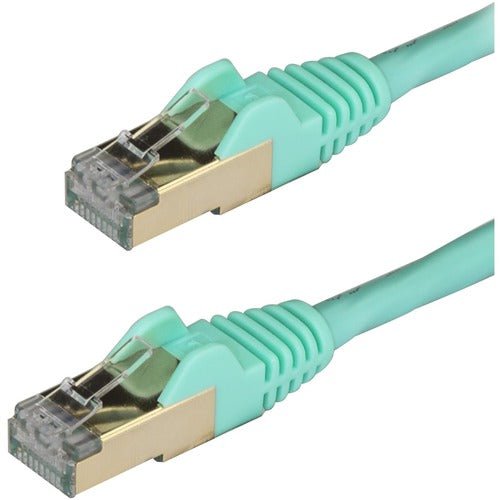 StarTech.com 3m CAT6a Ethernet Cable - 10 Gigabit Category 6a Shielded Snagless 100W PoE Patch Cord - 10GbE Aqua UL Certified Wiring/TIA - 3 m Category 6a Network Cable for PoE-enabled Device, Computer, Hub, Router, Patch Panel - First End: 1 x RJ-45 Netw IM3683412