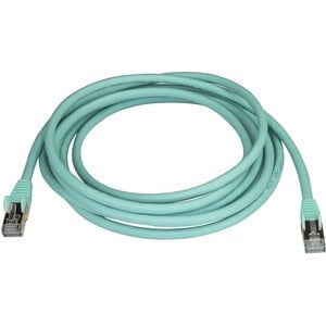 StarTech.com 3m CAT6a Ethernet Cable - 10 Gigabit Category 6a Shielded Snagless 100W PoE Patch Cord - 10GbE Aqua UL Certified Wiring/TIA - 3 m Category 6a Network Cable for PoE-enabled Device, Computer, Hub, Router, Patch Panel - First End: 1 x RJ-45 Netw IM3683412