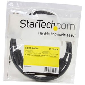 StarTech.com 3m DVI-D Dual Link Cable - M/M - 3 m DVI Video Cable for Video Device - First End: 1 x 25-pin DVI-D (Dual-Link) Digital Video - Male - Second End: 1 x 25-pin DVI-D (Dual-Link) Digital Video - Male - Supports up to 2560 x 1600 - Shielding - Ni IM1822406