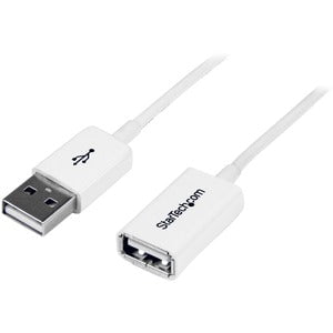 StarTech.com 3m White USB 2.0 Extension Cable A to A - M/F - 3 m USB Data Transfer Cable for Peripheral Device - First End: 1 x 4-pin USB 2.0 Type A - Male - Second End: 1 x 4-pin USB 2.0 Type A - Female - 480 Mbit/s - Extension Cable - Shielding - 24/28 IM2467441