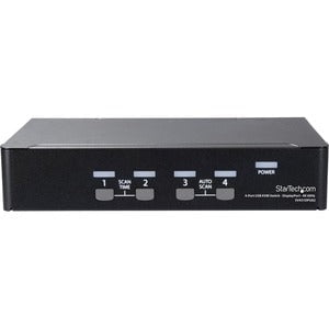 StarTech.com 4-Port DisplayPort KVM Switch - DisplayPort 1.2 KVM - 4K 60Hz - 4 Computer(s) - 1 Local User(s) - 3840 x 2160 - 8 x USB - Rack-mountable, Desktop - 5 x DisplayPort - 1U - TAA Compliant IM4127082