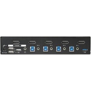 StarTech.com 4-Port DisplayPort KVM Switch - USB 3.0 - 4K - 4 Computer(s) - 1 Local User(s) - 3840 x 2160 - 11 x USB - Rack-mountable, Desktop - 5 x DisplayPort - 1U - TAA Compliant IM3302465
