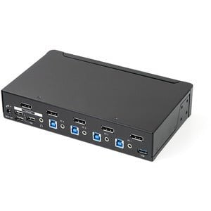 StarTech.com 4-Port DisplayPort KVM Switch - USB 3.0 - 4K - 4 Computer(s) - 1 Local User(s) - 3840 x 2160 - 11 x USB - Rack-mountable, Desktop - 5 x DisplayPort - 1U - TAA Compliant IM3302465