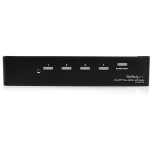 StarTech.com 4 Port DVI Video Splitter with Audio - 1920 x 1200 - 10 m Maximum Operating Distance - Audio Line In - Audio Line Out - DVI In - DVI Out - Aluminium - TAA Compliant IM1615894